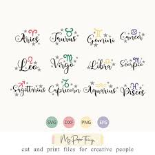 Zodiac Sign Svg Bundle Astrology Signs Svg Bundle Horoscope Svg Star Signs Svg Dxf Png Eps Design Files For Cricut Silhouette In 2020 Astrology Signs Zodiac Signs Star Signs