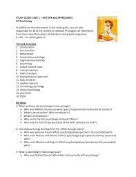 Please feel free to come. Study Guide Unit 1 History And Approaches