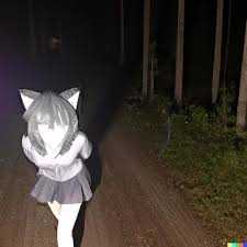 catgirl caught on midnight trail cam : rdalle2