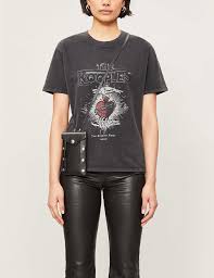 The kooples wool leather trimmed sweater. Shop The Kooples Logo Print Cotton Jersey T Shirt In Bla55