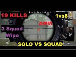 19 Kills 1vs 8 Situation Solo Vs Squad Pubg Mobile Squads Wipe Out Wipe Out Wipes Squad