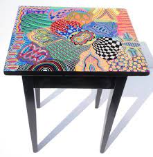 Give your coffee table a taste of the wild by painting it in an animal print design. Hand Painted Table Funky Colorfully Painted Table One Of A Etsy