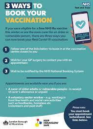 Appointments are available to book online at the health and social care booking website and by telephone on 0300 200 7813. Vaccination Update Healthwatch Hounslow