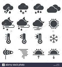 Welche bedeutung haben diese wettersymbole?. Wetter Symbole Auf Dem Weissen Hintergrund Vector Illustration Stock Vektorgrafik Alamy