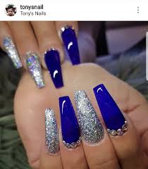 Porcelana blue requires no roughing of the natural nail bed. Champagne Royal Blue Quincenera Blue Acrylic Nails Glitter Silver Acrylic Nails Blue Acrylic Nails