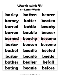 More strategy for six letter words. 6 Letter Words That Begins With B 2
