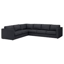 Vimle Bezug Fur Ecksofa 5 Sitzig Tallmyra Schwarz Grau Ikea Sessel Ecksofa Und Gemutliches Sofa