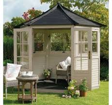 Summerhouse Painted In Pale Jasmine Summer House Garden Cuprinol Garden Shades Garden Buildings