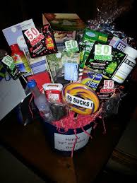 Thank You Gift Ideas For 50th Birthday 50th Birthday Basket 50th Birthday Presents 50th Birthday Gag Gifts Birthday Gag Gifts