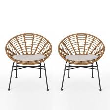 Cohen Outdoor Wicker Dining Chairs With Cushions Set Of 2 Light Brown And Beige Walmart Com In 2020 Wicker Dining Chairs Outdoor Dining Chairs Wicker Lounge Chair