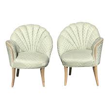 1920 S Vintage Art Deco Shell Back Boudoir Chairs A Pair Vintage Lounge Chair Art Deco Chair Leather Chaise Lounge Chair