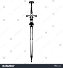 Vector Image Of A Magic Sword Knight Dragon S Blade Weapon Of The Medieval Fantastic King The Drawing For Design B Black Tattoos Vector Images Dragon Blade