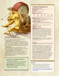 Certain monsters or characters may have abilities which make them resistant to fire damage or vulnerable to acid damage, for example. Noblecrumpet S Dorkvision Blog Mobtober Days 9 10 Cheese Elemental