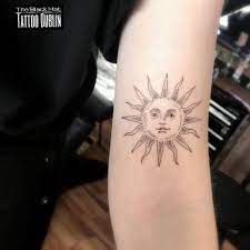 Sun Tattoo Fine Lines Black Hat Dublin Sun Tattoo Tattoos Small Tattoos