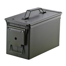 Amazon.com: 50 Cal Ammo Can Holder Box (Army Green) - Airtight & Watertight  Metal Ammo Storage Box w/Hinged Lid, Locking Latch – Ideal Ammo Can Surplus  for Firearms, Tactical Gear & Survival