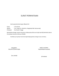 Surat Pernyataan Pdam