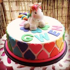 Unicorn And Rainbows 8 Year Old Girls Birthday Cake Handmade Fondant Unicorn Rainbow Whit Happy Birthday Cake Girl Birthday Cake Kids Birthday Cake Girls