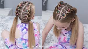Peinado Facil Para Ninas Con Ligas Peinados Para La Escuela Trenza Pull Through Simple Youtube