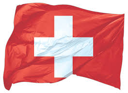 Bandiera de la svizra) displays a white cross in the centre of a square red field. Wehende Flagge Schweiz Grosse 1