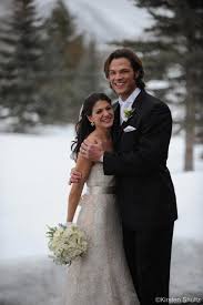 The wedding of Jared Padalecki and Genevieve Cortese. Genevieve's dress and  also the bridesmaids dresses were designed by... –  @weddings-receptions-dresses-blog on Tumblr