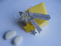 Boite A Dragees Bapteme Mariage Etoile Jaune Et Gris Cadeaux De Remerciement Boite A Dragees Bapteme Marque Places