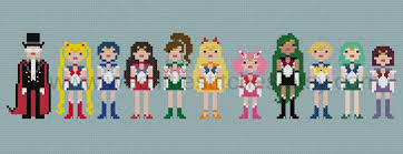 I made these sailor moon themed biscornu a while ago, but i never posted the patterns. Sailor Moon The Sailor Scouts Pixel People Textillia