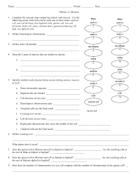 Transcribed image text from this question. Comparing Mitosis And Meiosis Worksheet Answer Key Nidecmege