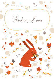 Thinking Of You Bunny Easter Card Free Greetings Island Free Printable Card Templates Easter Invitations Easter Cards