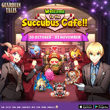 The cafe only opens at night and customers are served by the girls. Guardian Tales Welcome To The Succubus Cafe Help Yuze Facebook