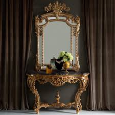 Mirrored noelle 47.5'' console table. Gold Rococo Console Table And Mirror Set Juliettes Interiors