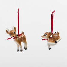 Retro Deer Ornaments Ceramic Deer Ornament Christmas Figurines Ornaments