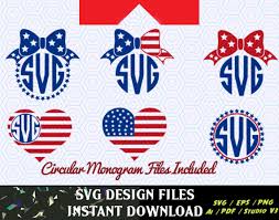 Download American Flag Monogram Frames 4th Of July Svg Memorial Day Etsy American Flag Monogram Monogram Memorial Day