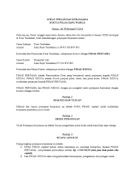 Surat pernyataan dapat bersifat resmi atau pribadi. Contoh Surat Perjanjian Kerjasama