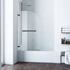 Orion 34 in. W x 58 in. H Pivot Frameless Tub Door with Clear Glass and Seal in Antiq... VIGO