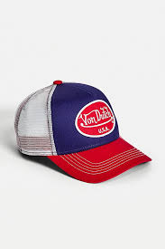 Von Dutch Blue Red Contrast Trucker Hat Urban Outfitters Uk