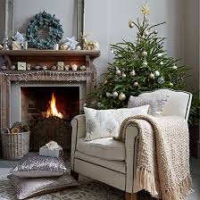 Neutral Christmas Living Room With Decorations Christmas Living Rooms Christmas Interiors Christmas Home