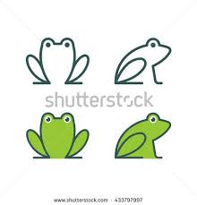 Stock Vector Minimalistic Stylized Cartoon Frog Logo Line Icon And Colored Version Front View And Pro Disegno Rana Rana Illustrazione Disegni Tatuaggio Piccoli