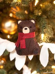 Felt Christmas Bear Ornament Lia Griffith Felt Christmas Felt Christmas Ornaments Christmas Crafts