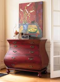 Pieces that are typically used in living rooms, such as sideboards, buffet tables and media consoles, look just as stylish in entryway spaces or mud rooms. Red 5 Drawer Bombe Chest 1stopbedrooms