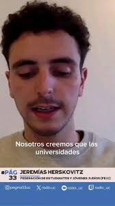 🔵 El pasado martes 14 de mayo, conversamos en el estudio de Radio UC con  Jeremías Herskovitz, vicepresidente de la Federación de Estudiantes de  Jóvenes Judíos (@fejjchile ) y estudiante de la UC., En ...