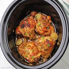Rockcrok recipes this just in: Slow Cooker Chicken Thighs Bone In Amira S Pantry