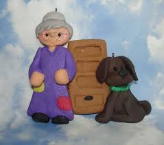 Mother Hubbard Dog Christmas Ornament Cupboard Bone Handcrafted Polymer Clay Milestone Cake Topper Nursery Rhy Dog Christmas Ornaments Christmas Ornaments Christmas Dog
