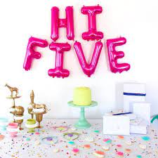 Ruby Rabbit Partyware On Instagram Hi Five Party For A 5 Year Old By Cloudydayg 5th Birthday Party Ideas Girls Birthday Party Themes Kids Birthday Party