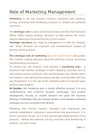 These tutorials help you with personal selling, organizational sales, as well as any other type of sales. Doc Role Of Marketing Management Umer Zubairi Academia Edu