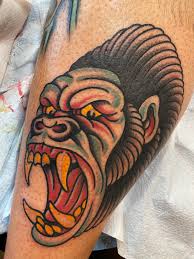Traditional Gorilla Tattoo by Isaac Combs from Chapterone Tattoo San Diego  : rtraditionaltattoos