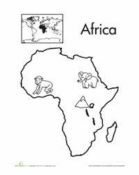 Lions family, with elephants in the a nice piece of work based on africa. Color The Continents Africa Worksheet Education Com