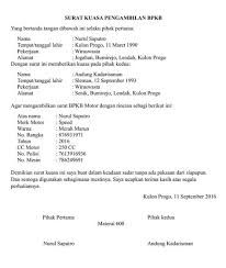 Bandung, 17 agustus 1963 demikianlah surat kuasa ini saya buat. Download Contoh Surat Kuasa Pengambilan Bpkb Motor Doc Word Pdf