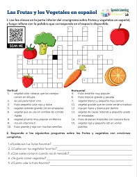 This free games keeps this simple but interesting rule and adds new features to make it even more interesting! Fruits And Vegetables In Spanish Pdf Crossword Puzzle Spanishlearninglab