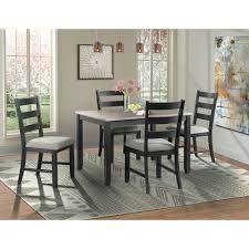 Dark charcoal gray and matte black. Picket House Furnishings Kona Gray 5 Piece Dining Set Opfish