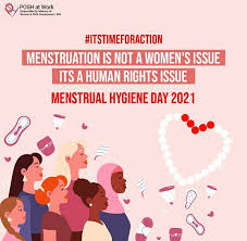 Menstrual hygiene day is marked every year to emphasize the importance of good menstrual hygiene management. Kgvrma Hirr3jm